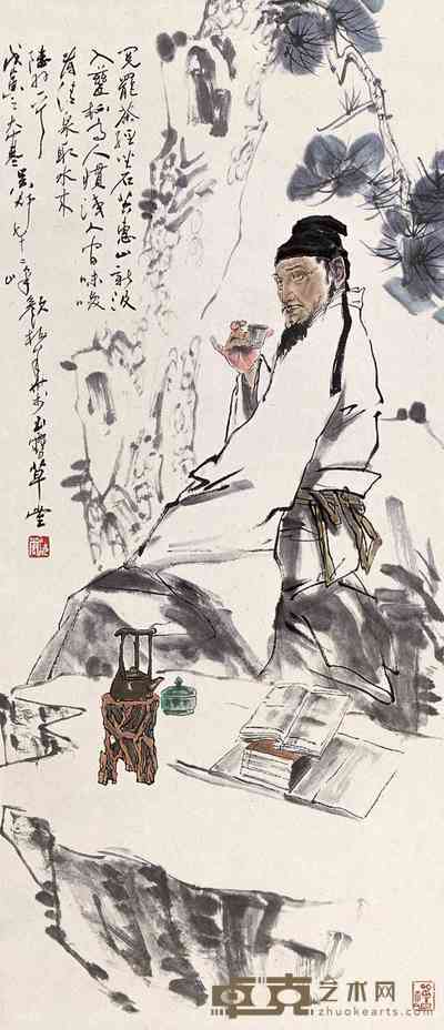 颜梅华 人物 立轴 96×41.5cm